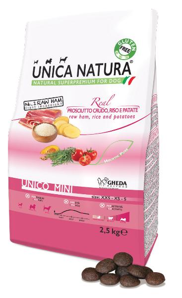Корм для собак мелких пород Unica Natura Mini ветчина, рис, картофель